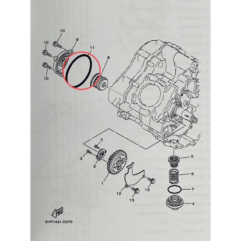 YAMAHA GENUINE O-RING OIL FILTER COVER SNIPER CLASSIC 93210-60800