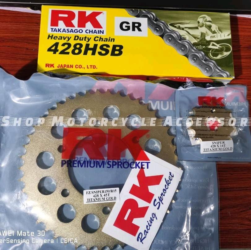 RK SPROCKET AND CHAINSET GOLD ONLY