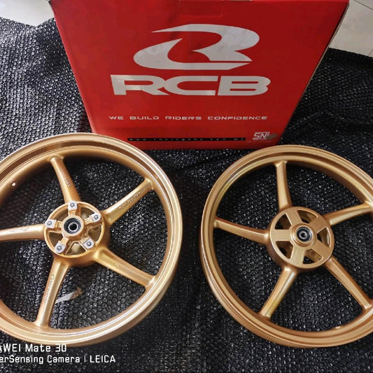 RACING BOY 5 SPOKE MAGS 215X300 GOLD ONLY FOR YAMAHA SNIPER 150/155