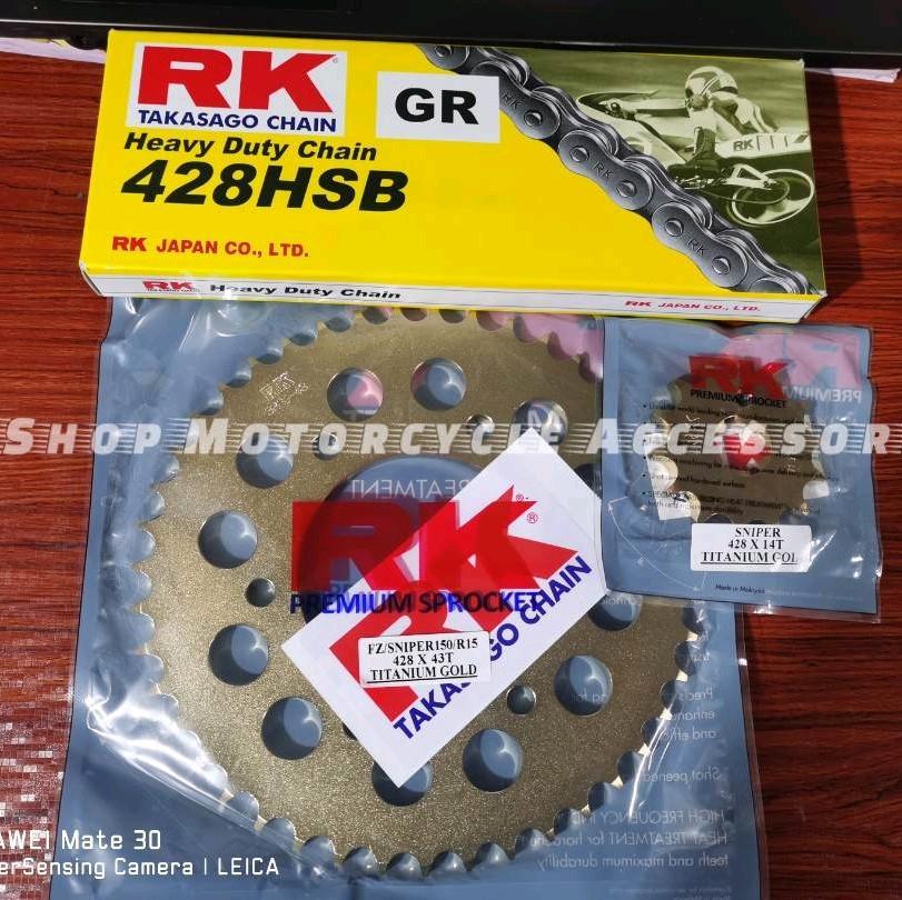 RK SPROCKET AND CHAINSET GOLD ONLY