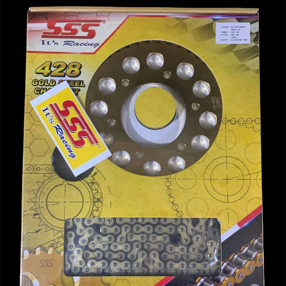 SSS SPROCKET AND CHAINSET FOR YAMAHA SNIPER 150 AND 155